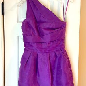 BCBG purple one shoulder dress